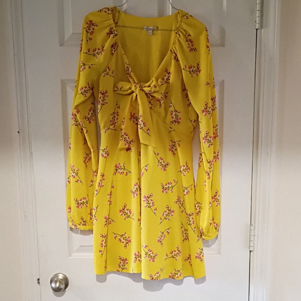Gianni Bini Yellow Floral Women's Dress